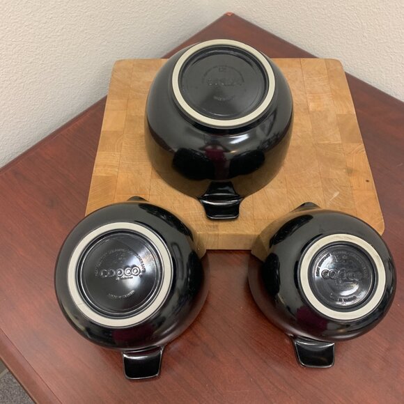 BOWLS - Vintage Copco Nesting Bowls black Set Of 3 Melamine Non-Skid Bottom - Picture 3 of 14